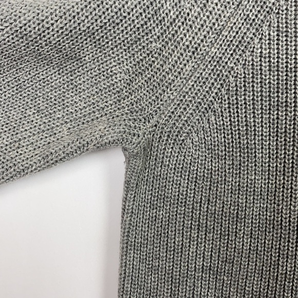 J.Crew XS Factory Gray Sweater Black Ribbon Bow Cotton Blend - Picture 7 of 10